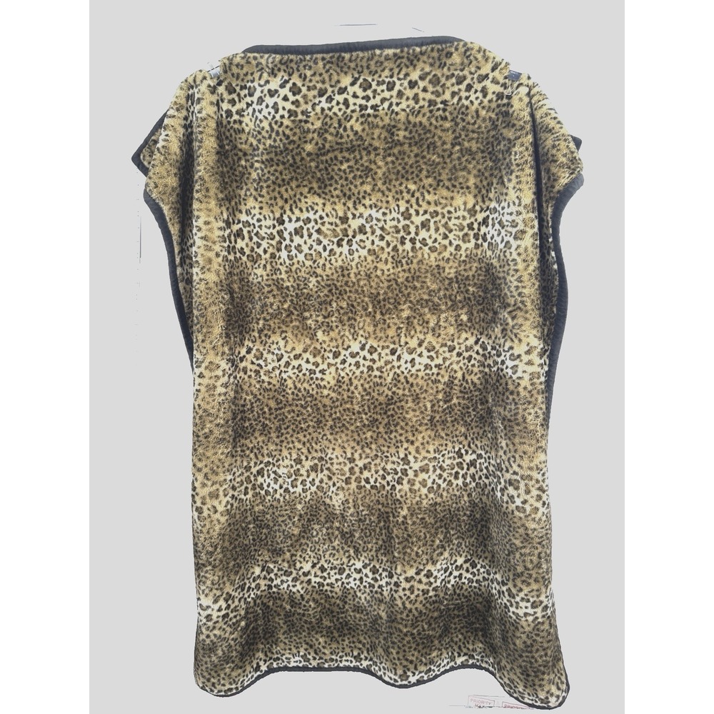 Pottery Barn Leopard Print Throw Blanket Faux Fur Plush Luxury Home Decor 50x60